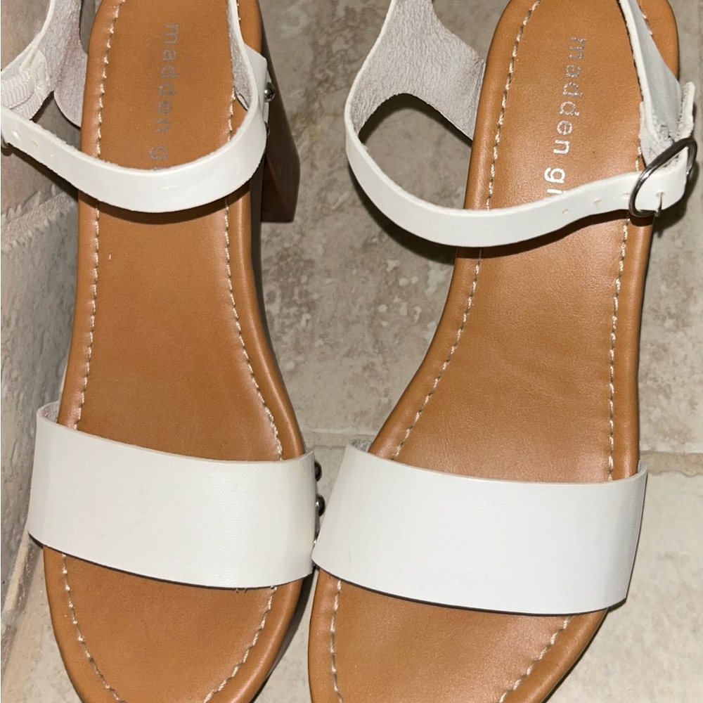 Madden Girl White Danii Heel Sandals